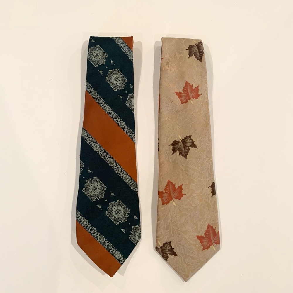 Damon | Two Vintage Ties | Orange & Green Ties